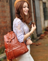 2014韩版淑女双肩包手提包，头层牛皮，真皮女包