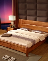 作木坊 实木床双人床高箱床1.8米胡桃木实木床品牌卧室家具中式全实木床A309 标准框架床(不含床头