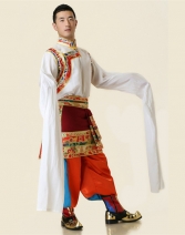 供应男士藏族服饰 个性民族表演服唱歌演出服 男士舞台服代理